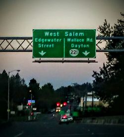 Road sign at night