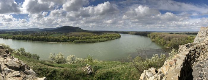 Panoramic view of lake against sky