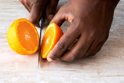 Midsection of man preparing food