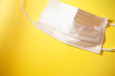 High angle view of fork on table