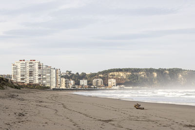 Beach of salinas-san juan, castrillón in january