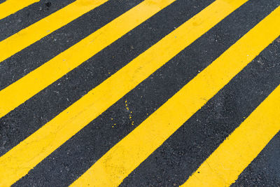 Close-up of yellow zebra crossing