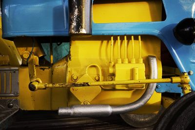 Close-up of bus engine