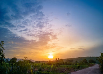 Country road at sunset