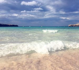 View of sea against cloudy sky