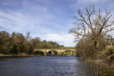 Bridge over river against sky