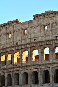 Low angle view of historical building against clear sky