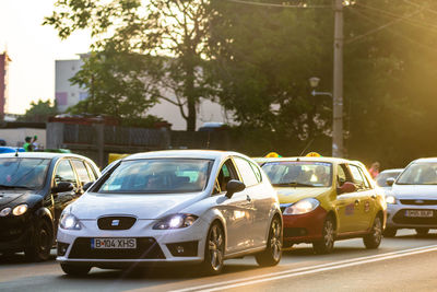 View of cars on road