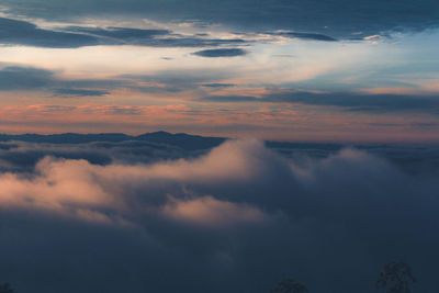 Scenic view of cloudscape against sky during sunset