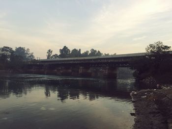 Reflection of trees in river