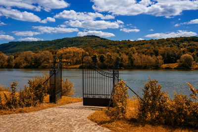 Metal gate on the moselle, germany