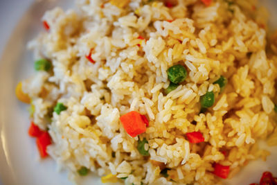 High angle view of salad served in plate