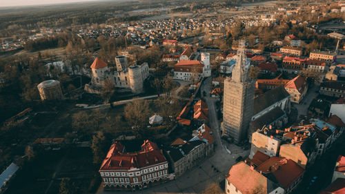 High angle shot of townscape