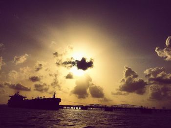 Scenic view of sunset over sea