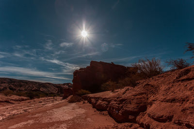 Scenic view of rocky mountain against sky