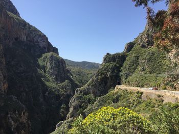 Scenic view of mountains against clear sky