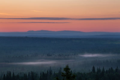 Scenic view of landscape against sky during sunset