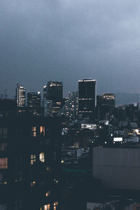 View of cityscape at night