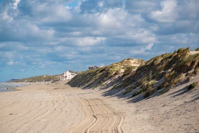 Scenic view of beach against sky