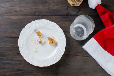 High angle view of food on table