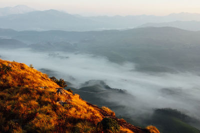 Scenic view of mountains against sky