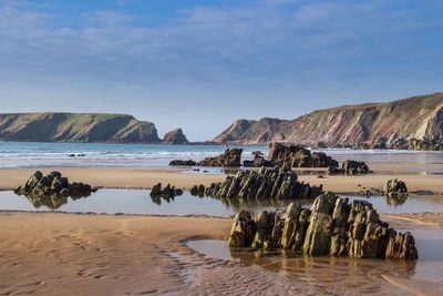 Panoramic view of beach against sky