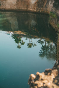 Reflection of sky on lake