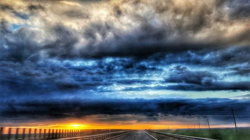 Scenic view of dramatic sky during sunset