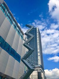 Low angle view of modern building against sky