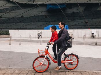 Man riding bicycle