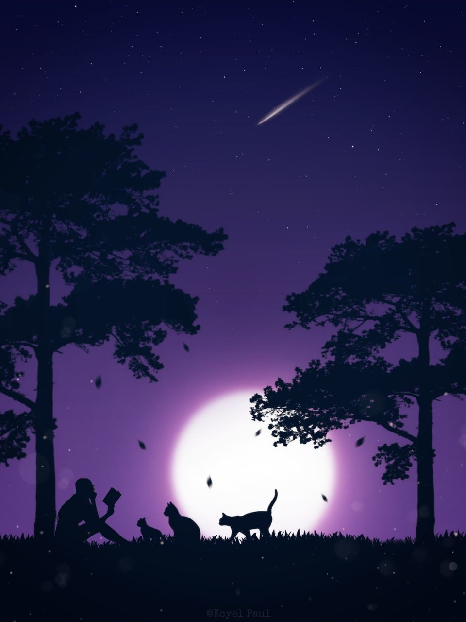 night, star, sky, silhouette, tree, space, plant, astronomy, nature, moonlight, beauty in nature, darkness, scenics - nature, astronomical object, space and astronomy, science, constellation, moon, star field, galaxy, dusk, outdoors, environment, tranquility, midnight, animal, illuminated