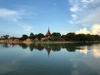 Reflection of building in lake