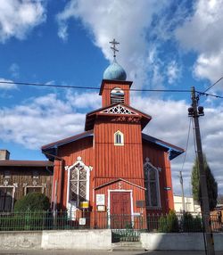 Low angle view of building against sky