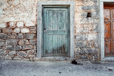 Close-up of door of house