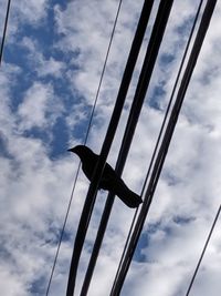 Low angle view of cables against sky