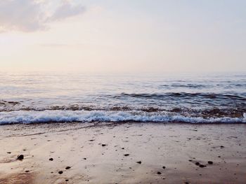 Scenic view of sea at sunset