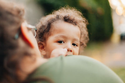 Close-up portrait of cute baby girl