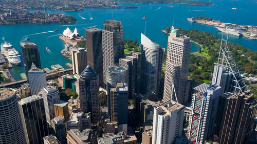 Aerial view of cityscape against sky,sydney,australia