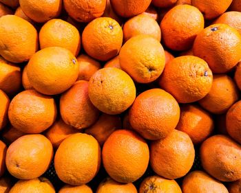 Full frame shot of oranges in market