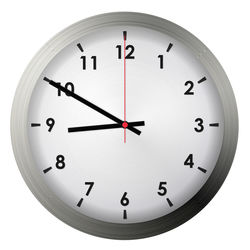 Close-up of clock over white background