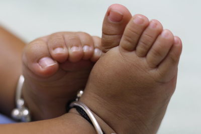 Close-up of baby hand