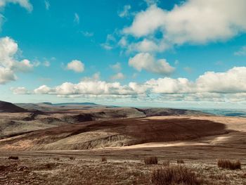 Scenic view of landscape against cloudy sky