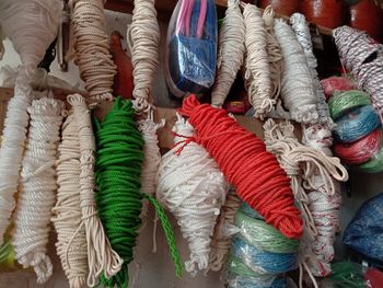 High angle view of various vegetables for sale in market