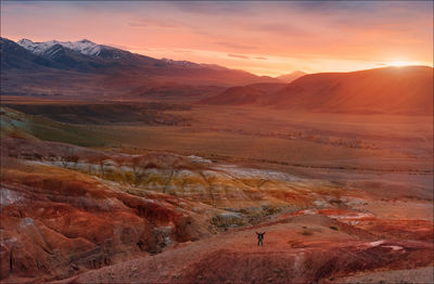 Scenic view of landscape during sunset