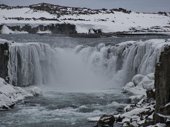 Scenic view of waterfall