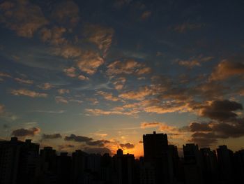 View of cityscape at sunset