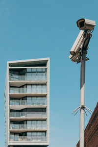 Low angle view of security camera