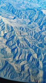 High angle view of snow covered landscape