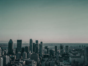 Cityscape against clear sky