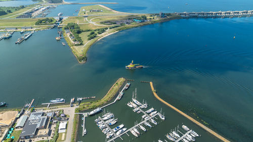 High angle view of sea